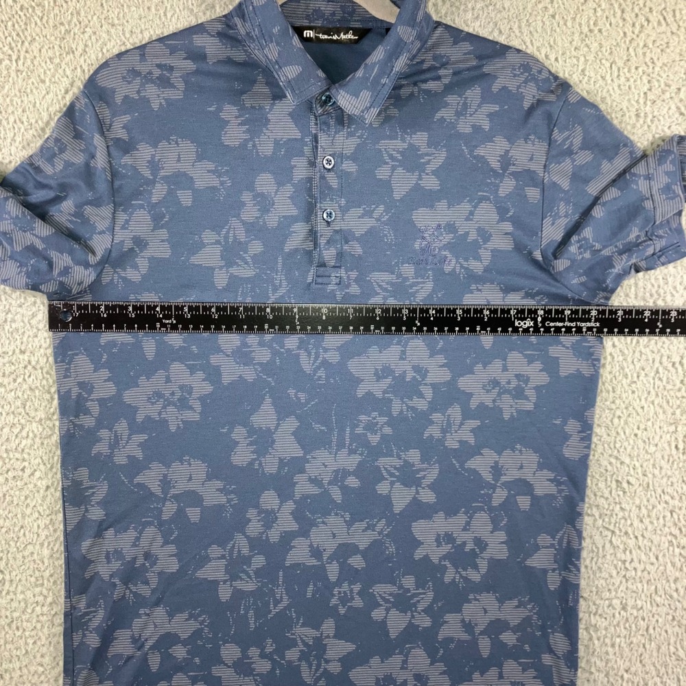 Travis Mathew Polo Shirt Men Medium Floral Print Short Sleeve Preppy Golf Casual - Picture 6 of 11